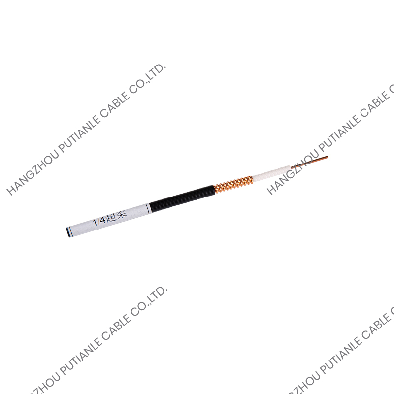 1/4 "Tabung tembaga bergelombang spiral super fleksibel 50 ohm kabel koaksial